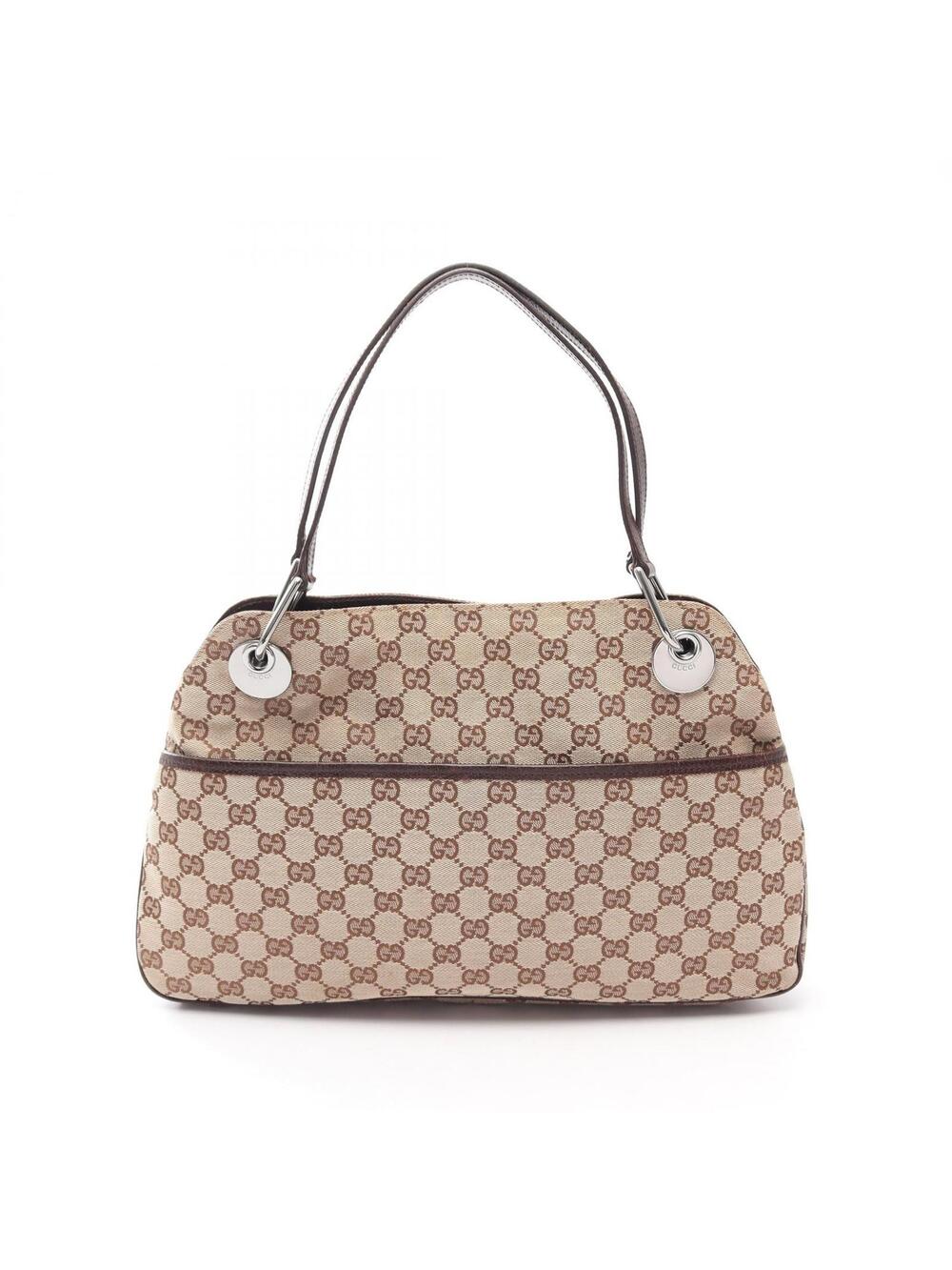 Gucci Gg Canvas Shoulder Bag Leather #285581G65B